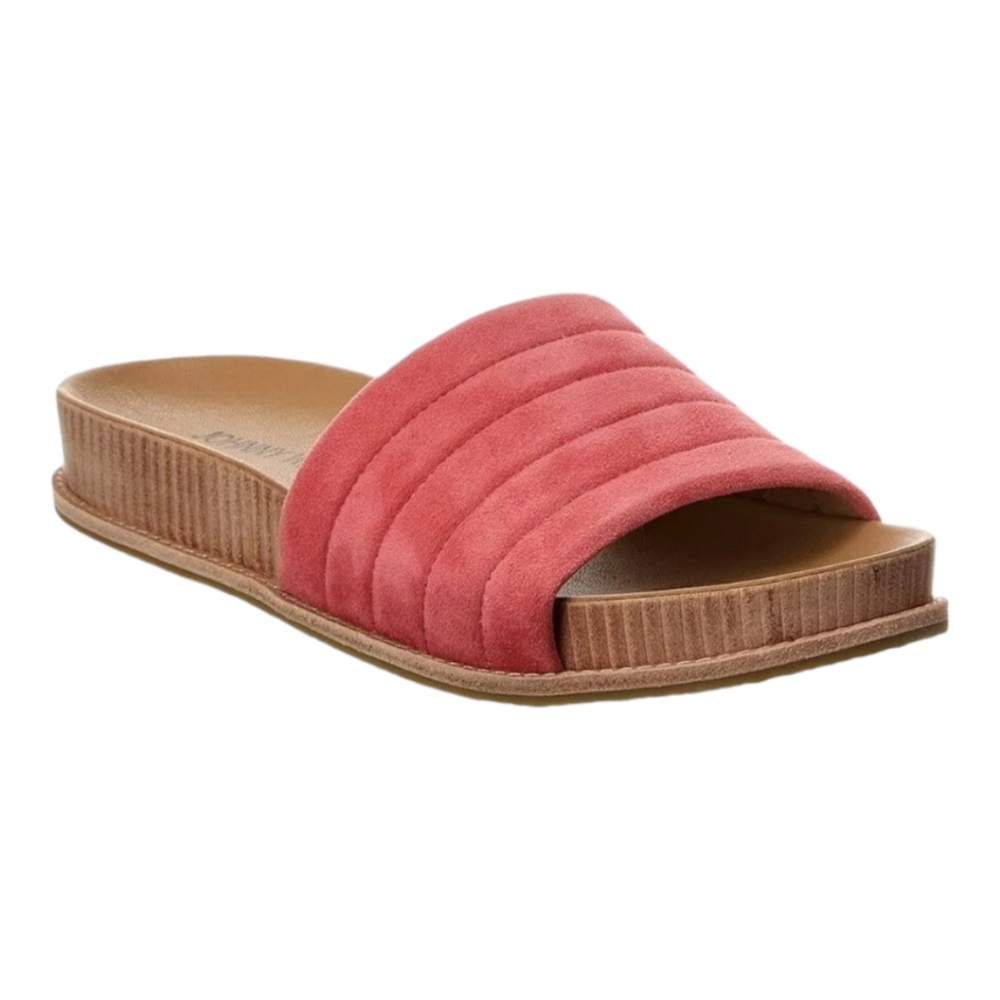 Johnny Was Solid Stitch Suede Sandal Coral/Cream Size 6 Boho Chic Comfortable